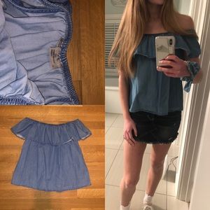 Off The Shoulder Denim Top